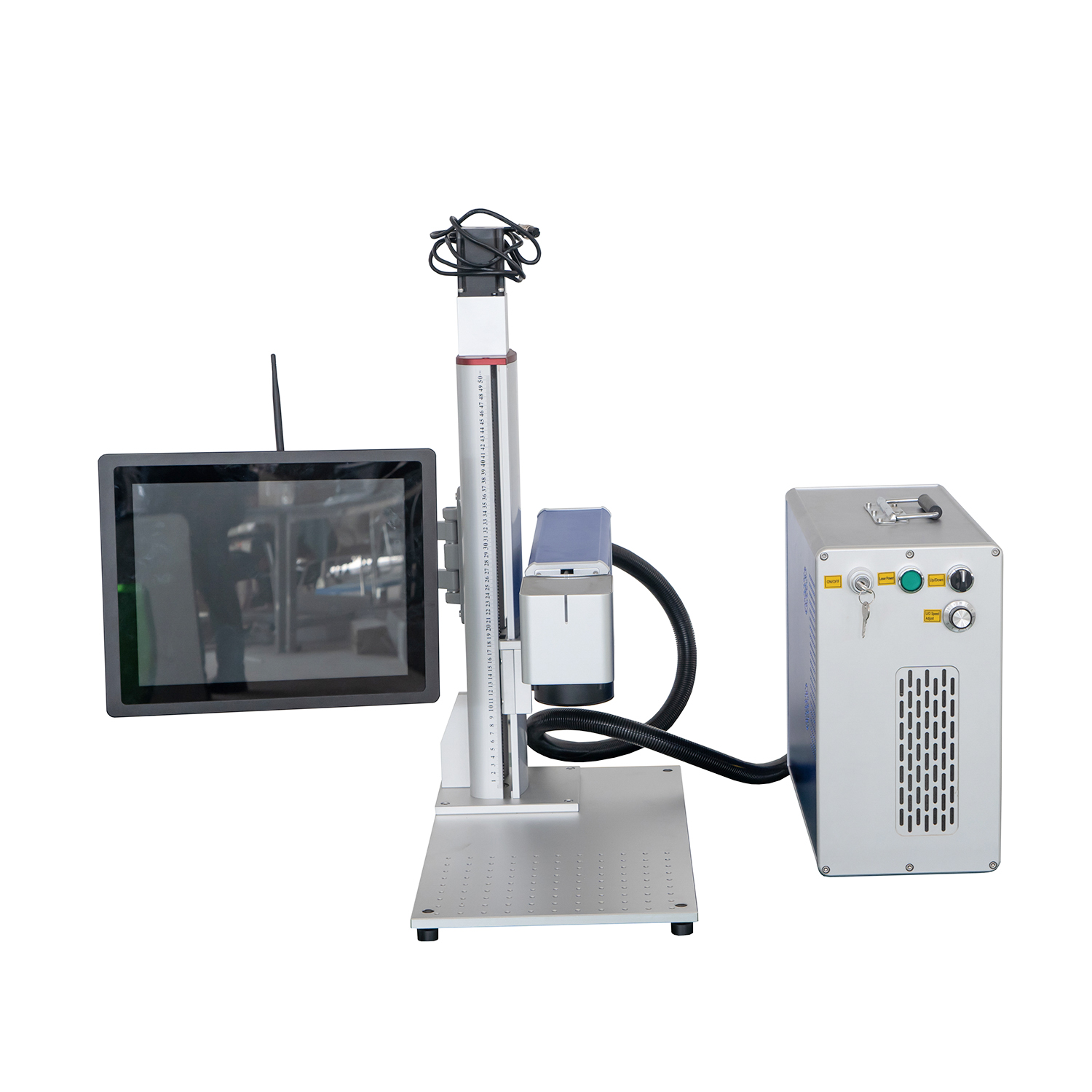 Máquina de grabado de marcador láser de fibra CNC IPG JPT RAYCUS MAX de pantalla táctil para metal y plástico